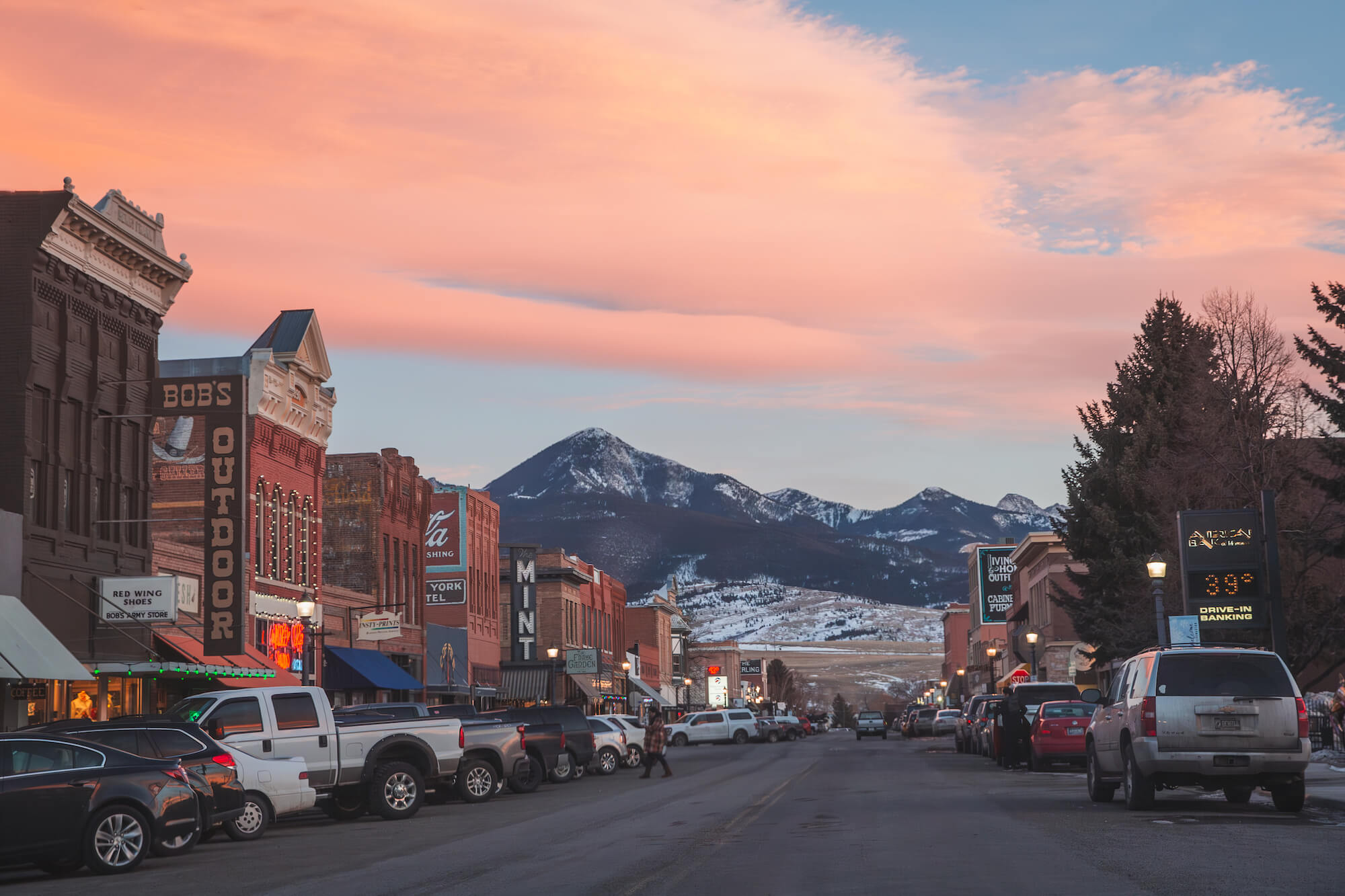 Montana town with mountain backdrop - Venue Selection